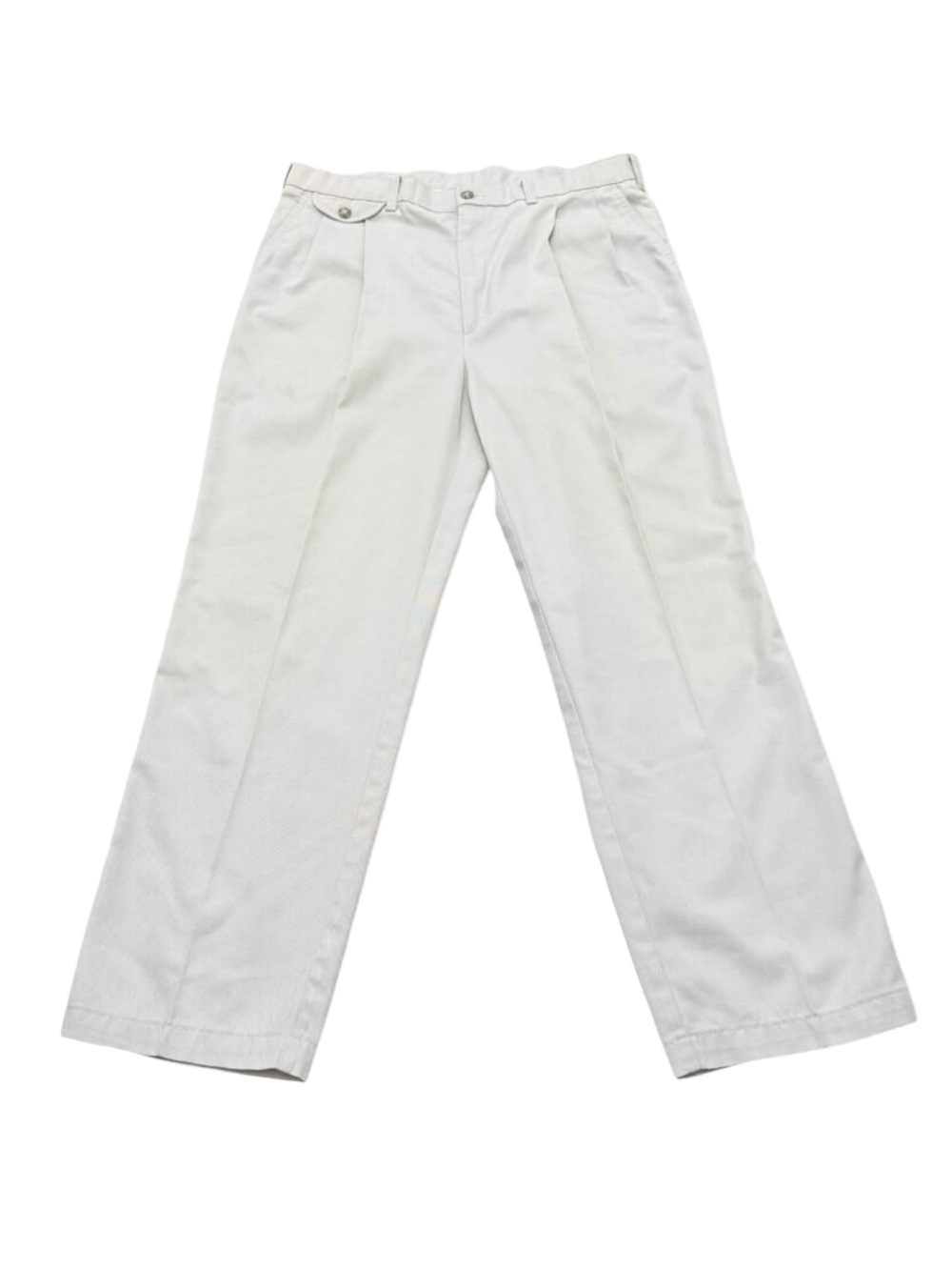 Vintage Men’s Flying Cross Khaki Pleated Slacks Beige Cotton Dress Pants 34x29